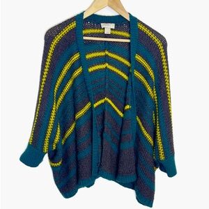 Loft Dolman Chunky knit stripe cardigan M/L